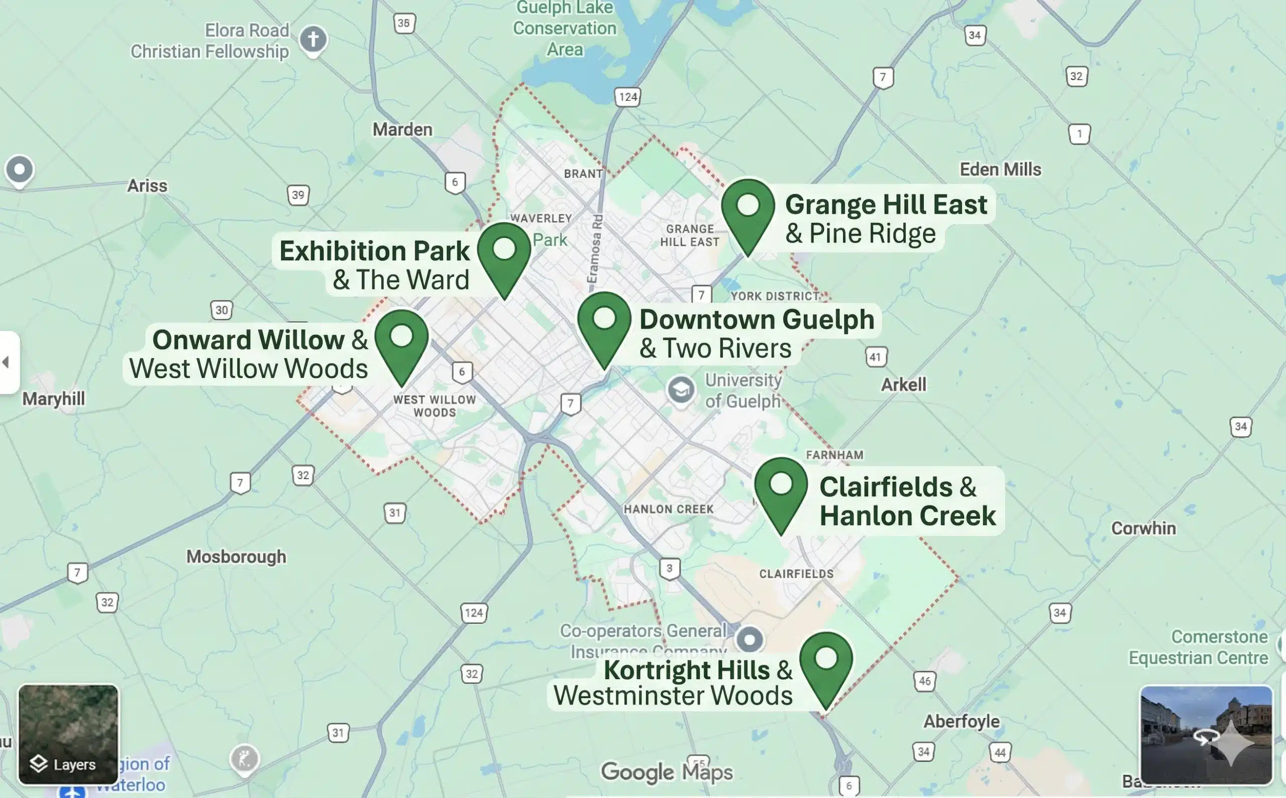 Areas we serve sod installation in Guelph