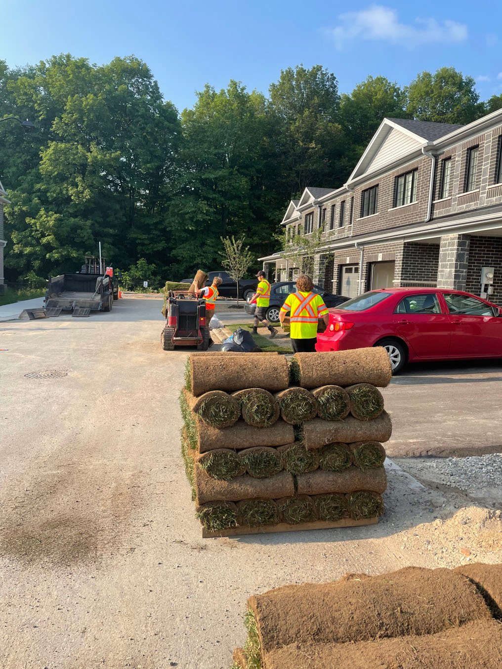 Rolling premium sod in Kitchener