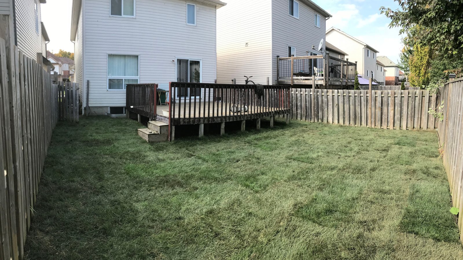 Sod Installation Preston 6 Freshly laid rolls of sod on a residential backyard lawn in Preston.