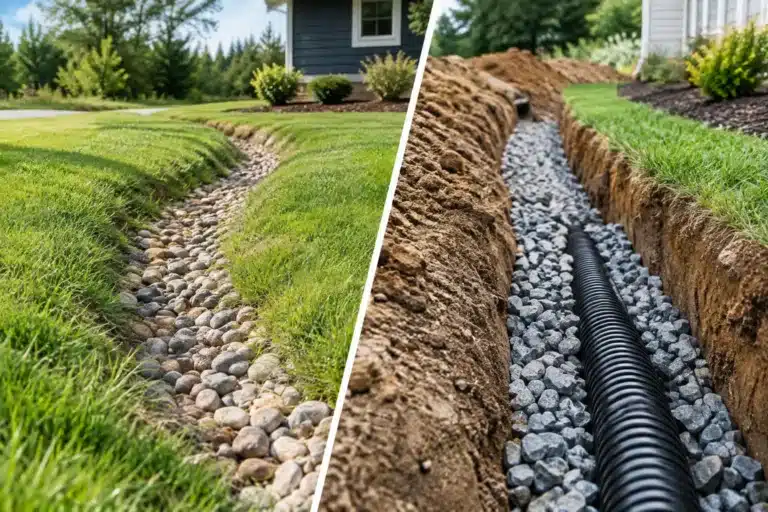 Drainage Swale Versus French Drain Compared